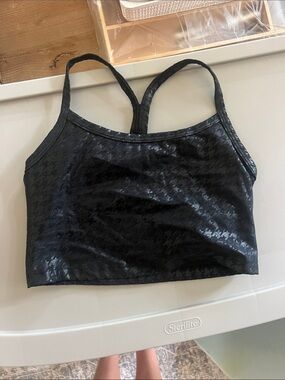 Beyond Yoga Black Houndstooth Racerback Tank Top